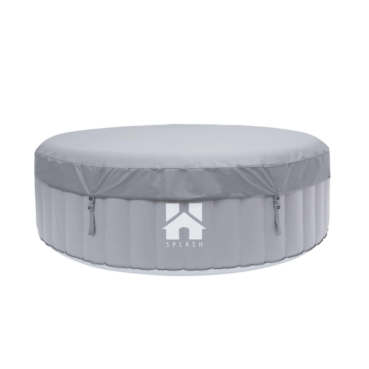 OUTDOOR Whirlpool aufblasbar SPLASH inkl. Abdeckung - Ø208 cm 6 Personen Uni Grau - Grau, Kunststoff (208/65/208cm) - Home Deluxe