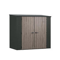 GERÄTESCHRANK 215 x 123 x 199 cm mit Doppeltür in Holzoptik, 4,6 m³ Stauraum, durchgehendes Wandregal, anthrazit - Braun, Kunststoff (132/29/220cm) - Suncast