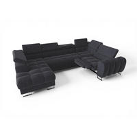 WOHNLANDSCHAFT Bastien Relax - Dunkelgrau, Holzwerkstoff/Textil (198/95/350cm) - Fun Möbel