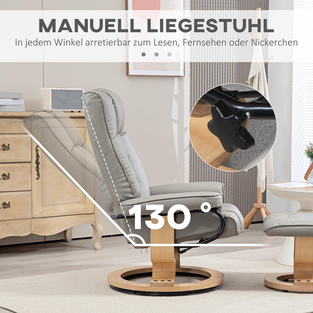 SESSEL Grau 76.0/85.0/104.0cm - Grau, Leder (85/104/76cm)