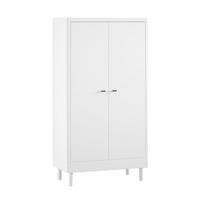 KLEIDERSCHRANK Keeley Buche Weiß Holz 2-trg. Komfort Stabil Modern - Weiß, Holz (100/190/55cm) - 58aufmkessel