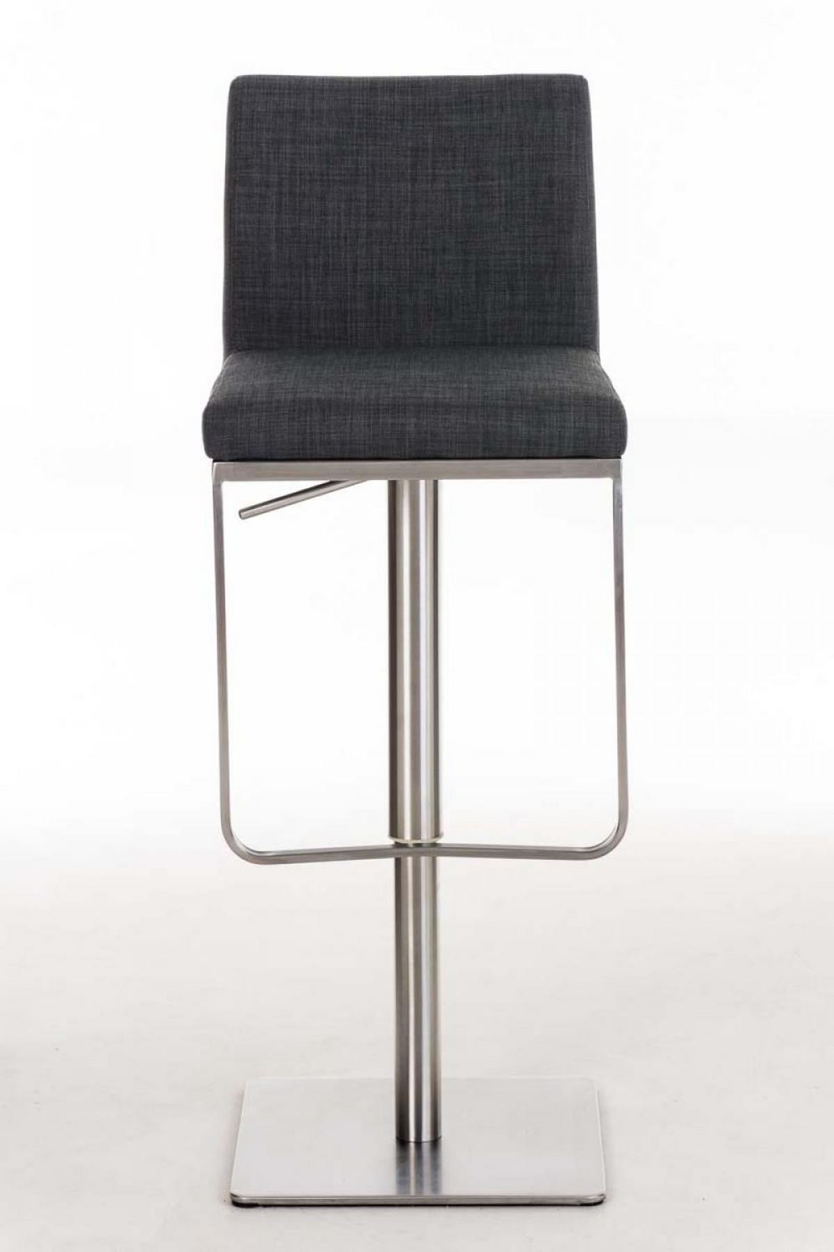 BARHOCKER 2er Set Stoff Dunkelgrau - Edelstahlfarben/Dunkelgrau, Textil/Metall (42/86/44cm) - CLP