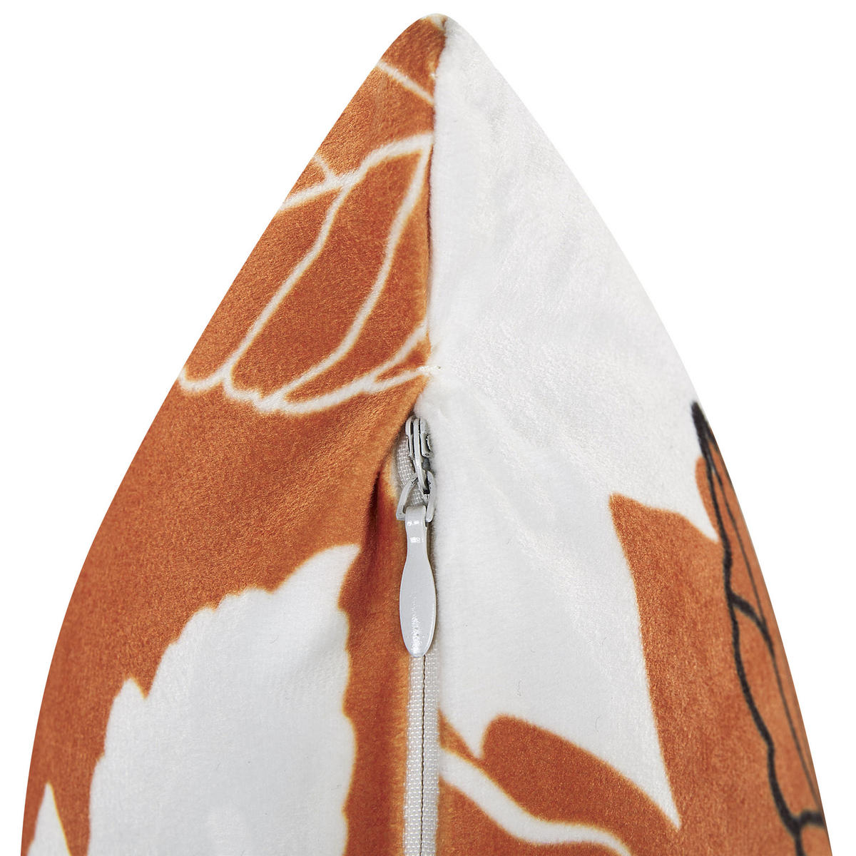 DEKOKISSEN 2er-Set Orange 45/45 cm Poinsettia - Orange, Textil (45/45cm) - Beliani