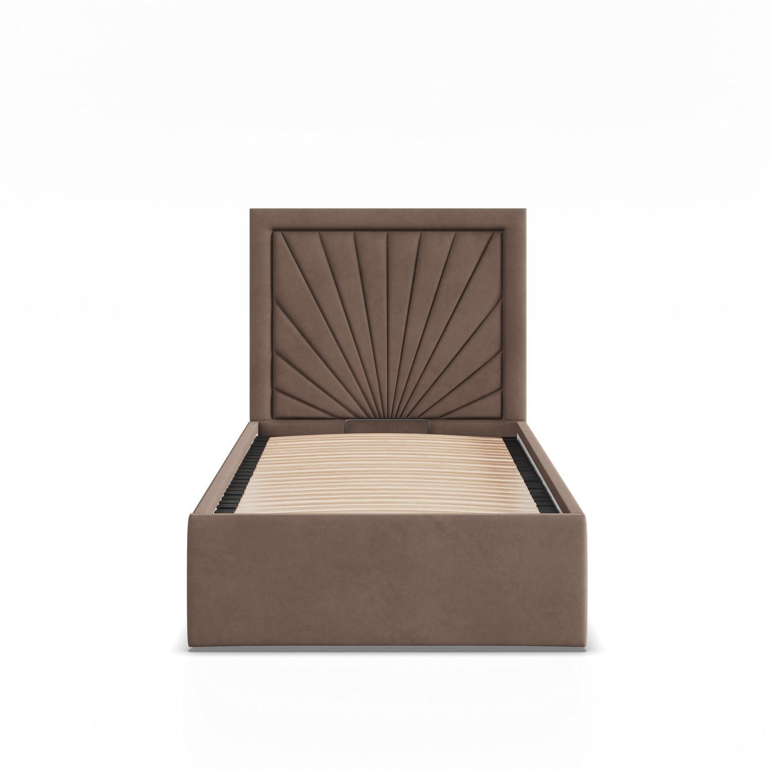 POLSTERBETT MIT KOPFTEIL 90x200 mit Bettkasten VASTO, Braun - Braun, Textil (90/200cm) - Mebligo