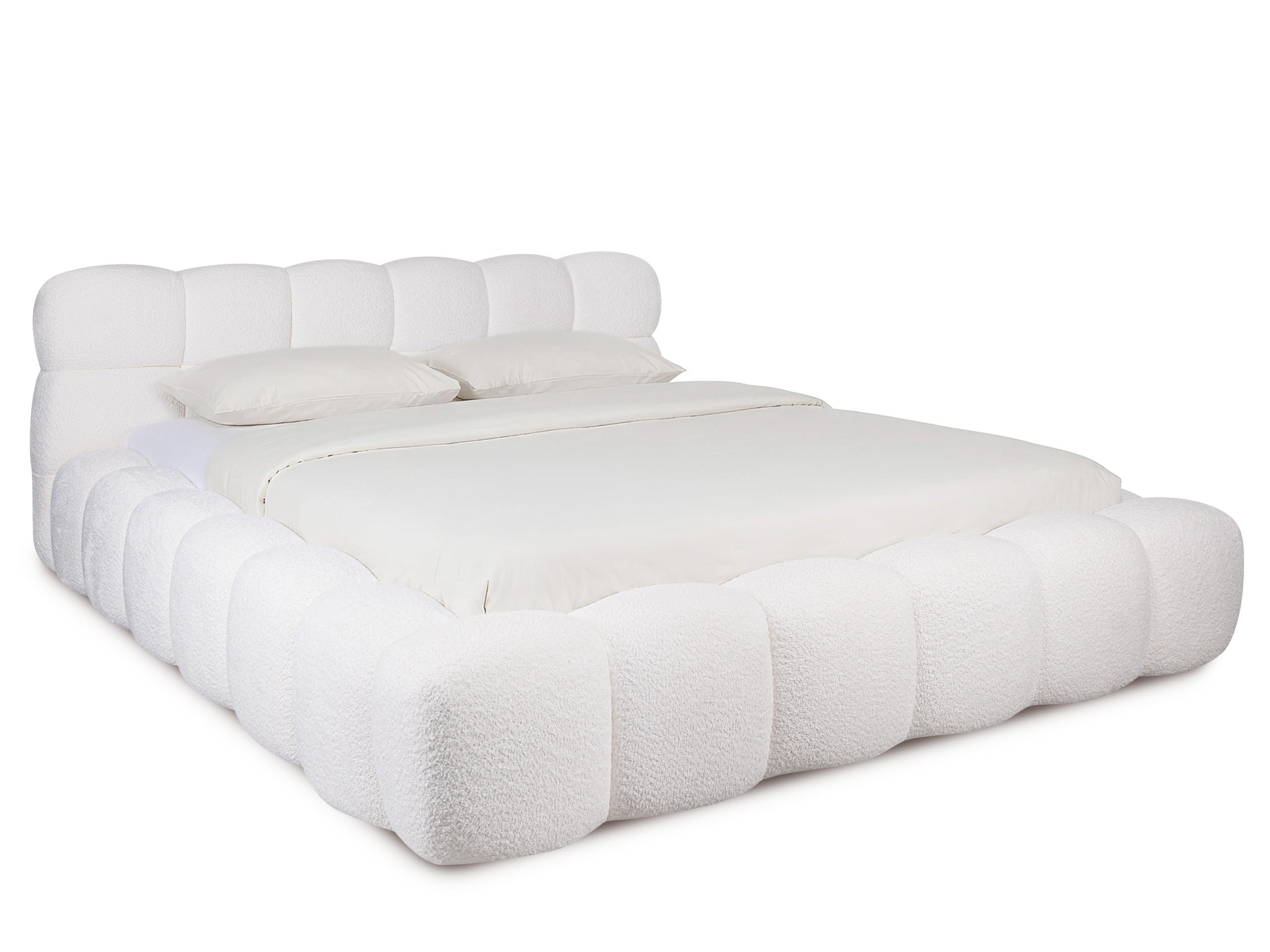 POLSTERBETT Nuba Creame 140/200 cm Boucle mit Bettkasten - Creme, Textil/Metall (140/200cm) - wonello