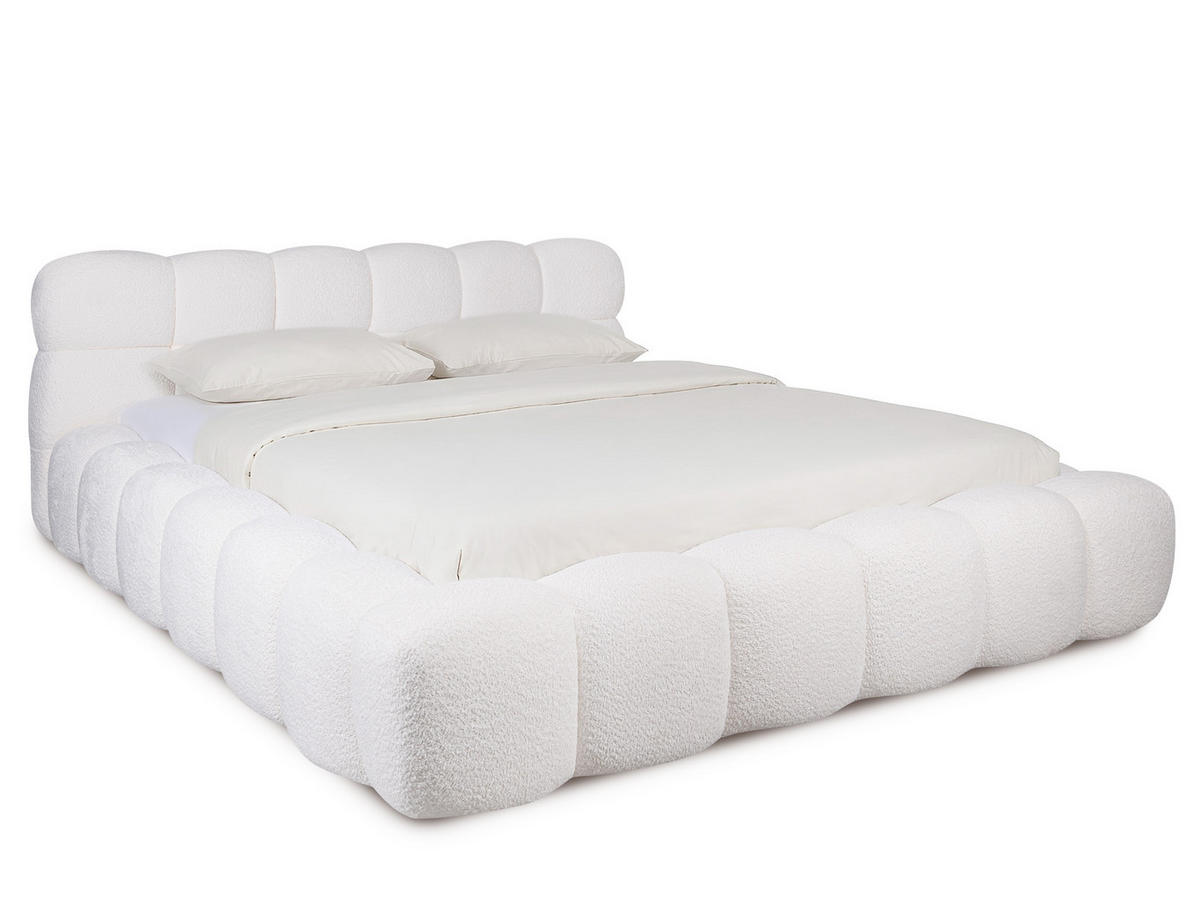 POLSTERBETT Nuba Creame 140/200 cm Boucle mit Bettkasten - Creme, Textil/Metall (140/200cm) - wonello