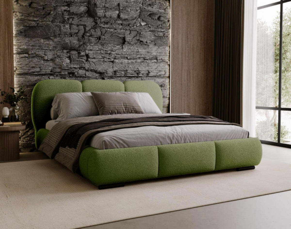 BETT Grün ROZA Mit Bettkasten 180x200 cm - Grün, Textil (180/200cm) - Sepro Meble