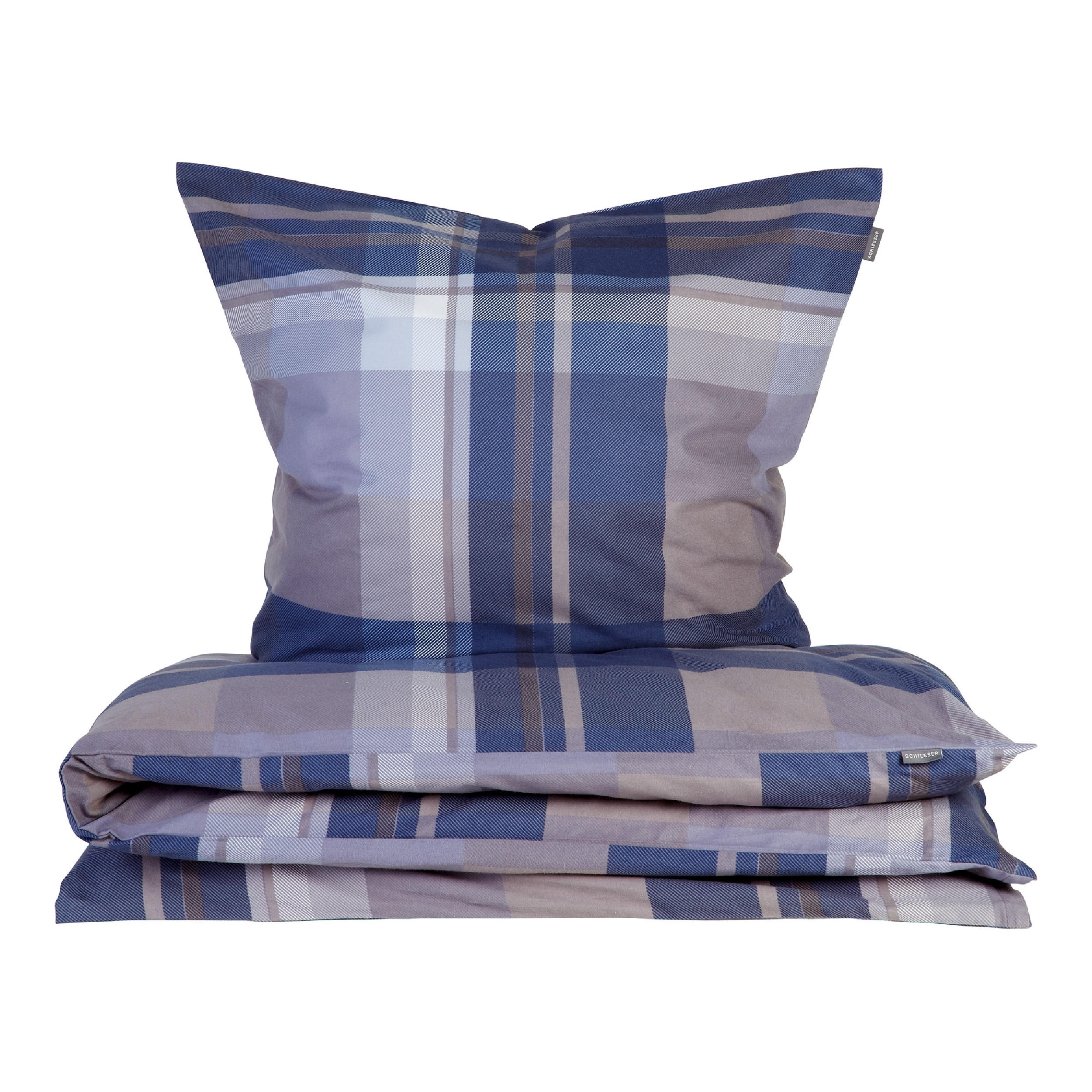 BETTWÄSCHESET Todd - Feinbiber - 2-teilig - 135x200 cm - Braun-Blau - Blau, Textil (135/200cm) - SCHIESSER