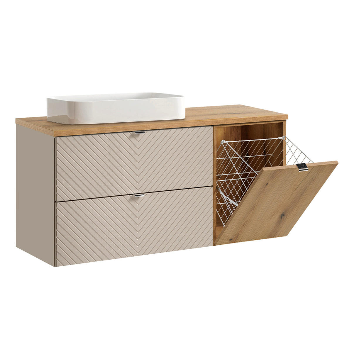 BADMÖBEL 120.4cm Manoa 2er-Set Kaschmir - Beige, Holzwerkstoff (120.4/59/40cm) - Petits-meubles