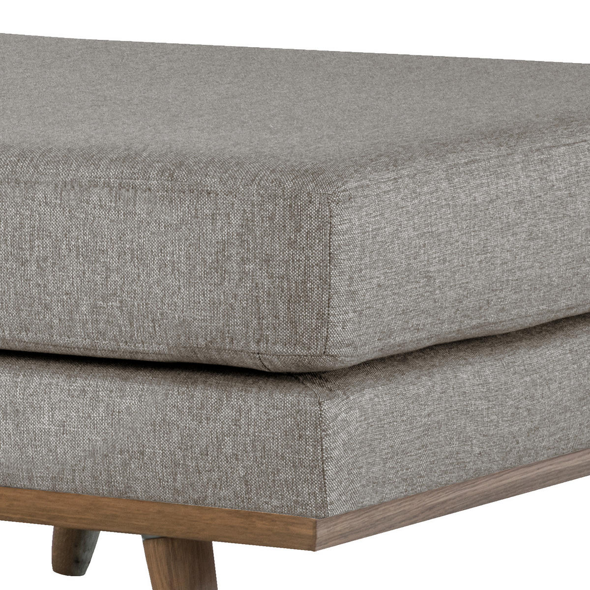 POLSTERHOCKER - Eichefarben/Graubraun, Eichenholz/Textil (85/43/60cm) - home24