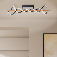 DECKENLEUCHTE Amalia G99350/76 - Schwarz, Holz (18/80/20.5cm) - Brilliant