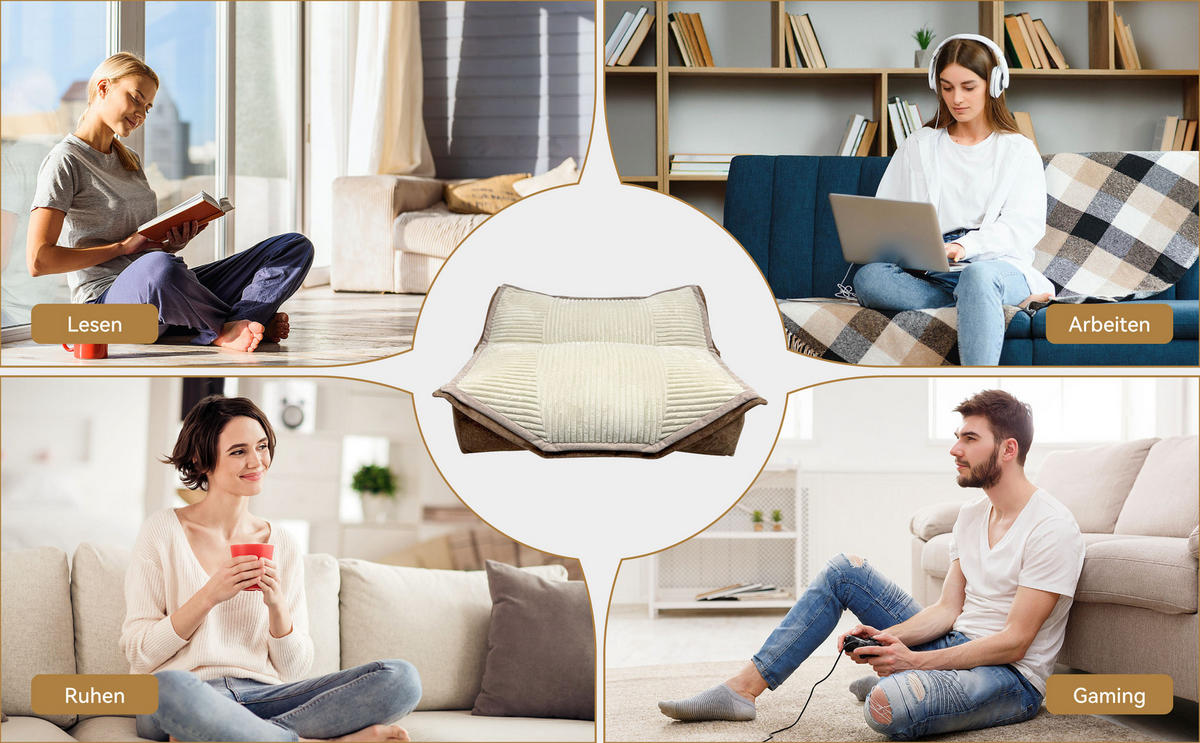 SITZSACKSOFA 2-Sitzer Cord - Beige, Textil (136/64/168cm) - Vercart