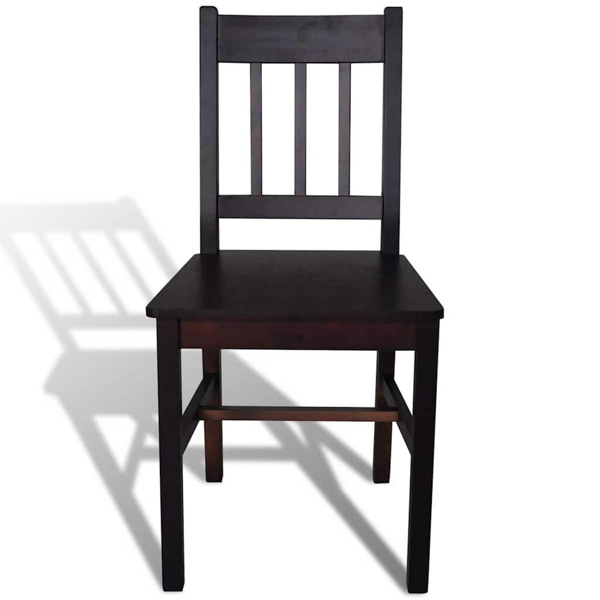 ESSZIMMERSTÜHLE 2Er Set Dunkelbraun Kiefernholz - Braun, Holz (45.5/86/41.5cm) - vidaXL