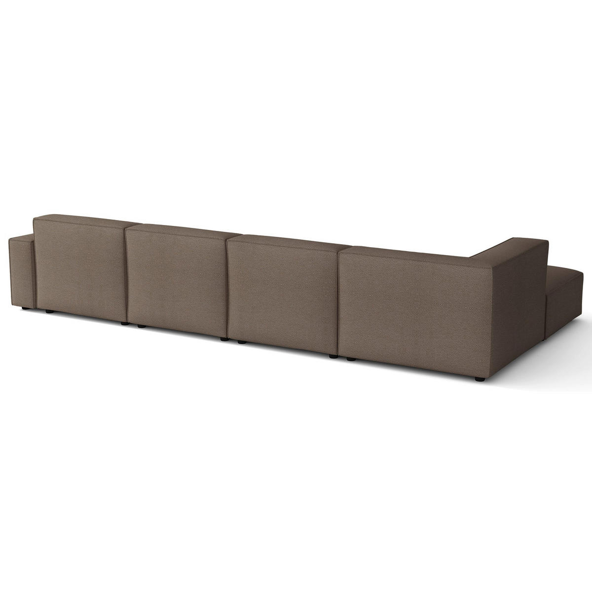 ROHOVÁ pohovka Sellmo, 366 cm - svetlohnedá/čierna, textil/plast (370/184cm) - Selsey