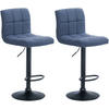 BARHOCKER 2er Set Stoff blau - Blau, Textil/Metall (46/94/47cm) - CLP