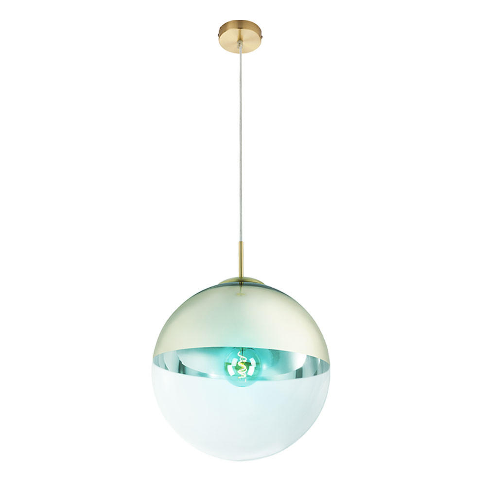 LED HÄNGELEUCHTE VARUS Gold Metall Glas - Goldfarben, Glas (30/30/120cm) - Globo Lighting