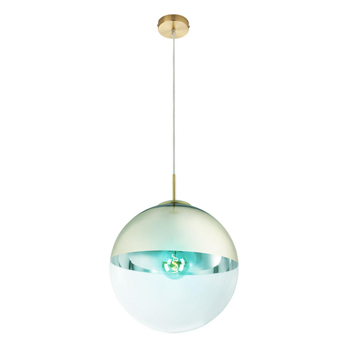 LED HÄNGELEUCHTE VARUS Gold Metall Glas - Goldfarben, Glas (30/30/120cm) - Globo Lighting