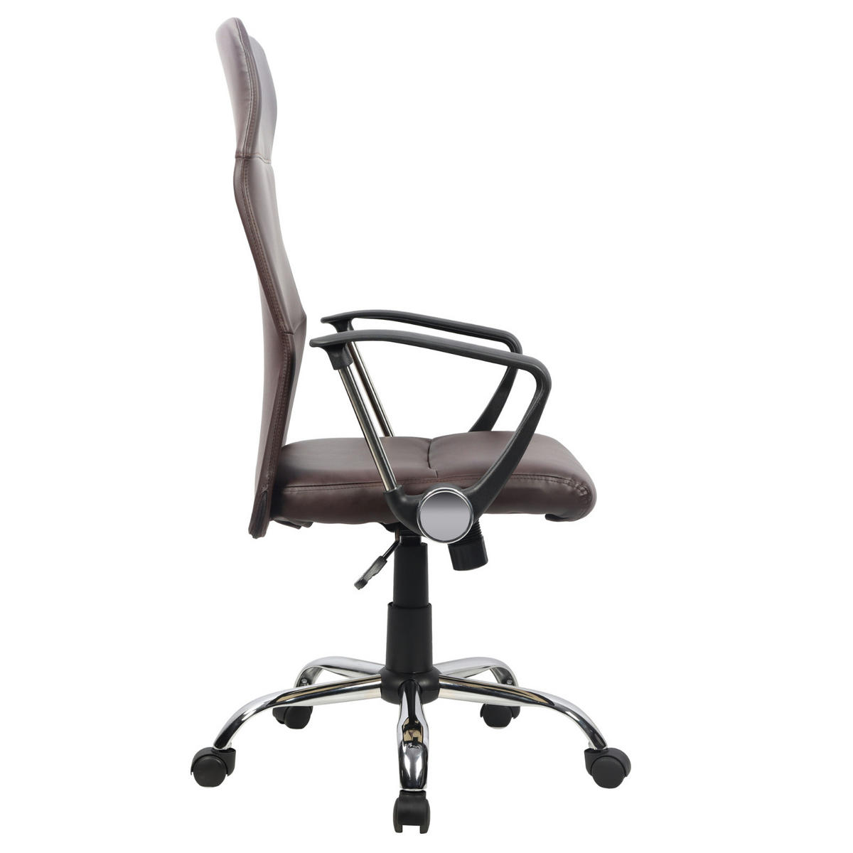 BÜROSTUHL Aiko Schreibtischstuhl Arbeitsstuhl Chefsessel mit Rollen Armlehnen hohe Rückenlehne höhenverstellbar Wippmechanismus Braun - Braun, Kunststoff (61/119/52cm) - SVITA