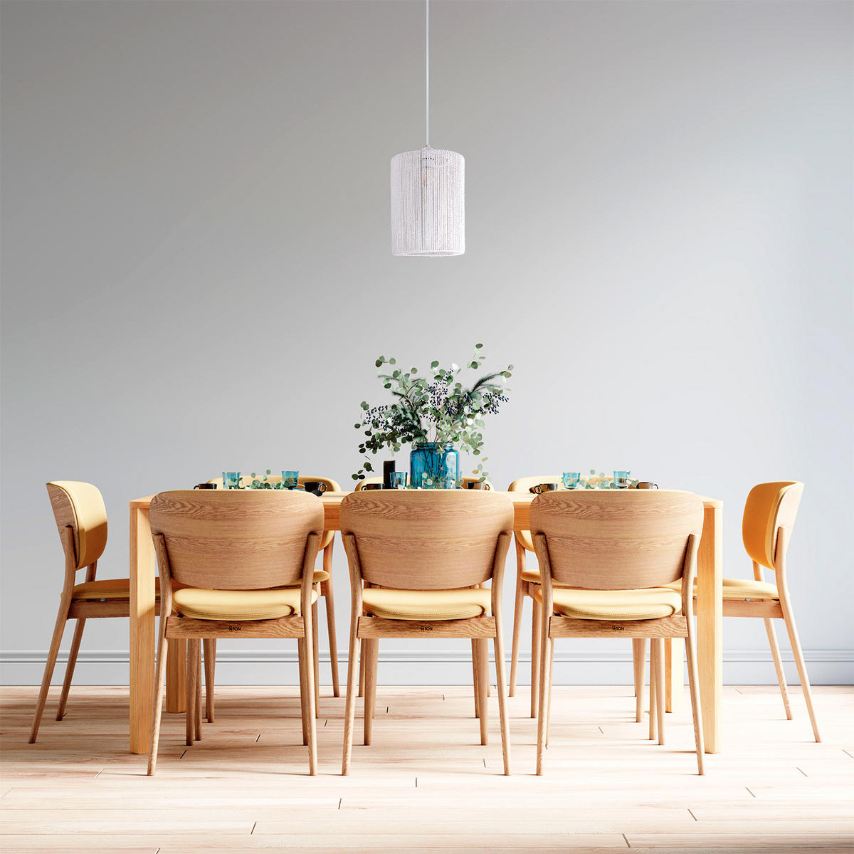 PENDELLEUCHTE Hugo Pd1 Ricarda - Weiß, Metall (25/25/38.5cm) - Paco Home