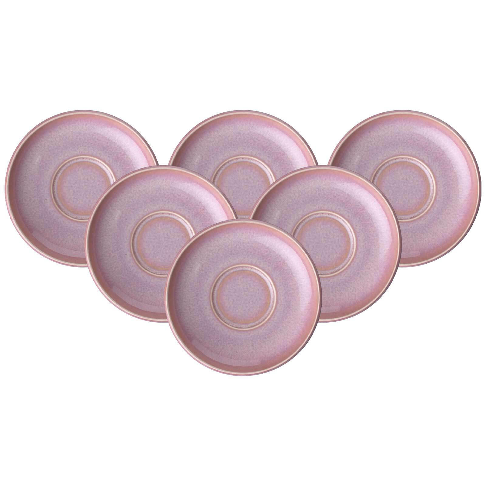 ESPRESSOUNTERTASSEN Perlemor Coral rosa ø 12 cm 6er Set - Rosa, Keramik (12cm) - like.Villeroy & Boch