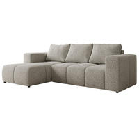 ROHOVÁ SEDAČKA MONIVA L - Světle šedá Strukturovaná látka - Levá Strana - černá/světle šedá, textil/plast (164/266cm) - MKS