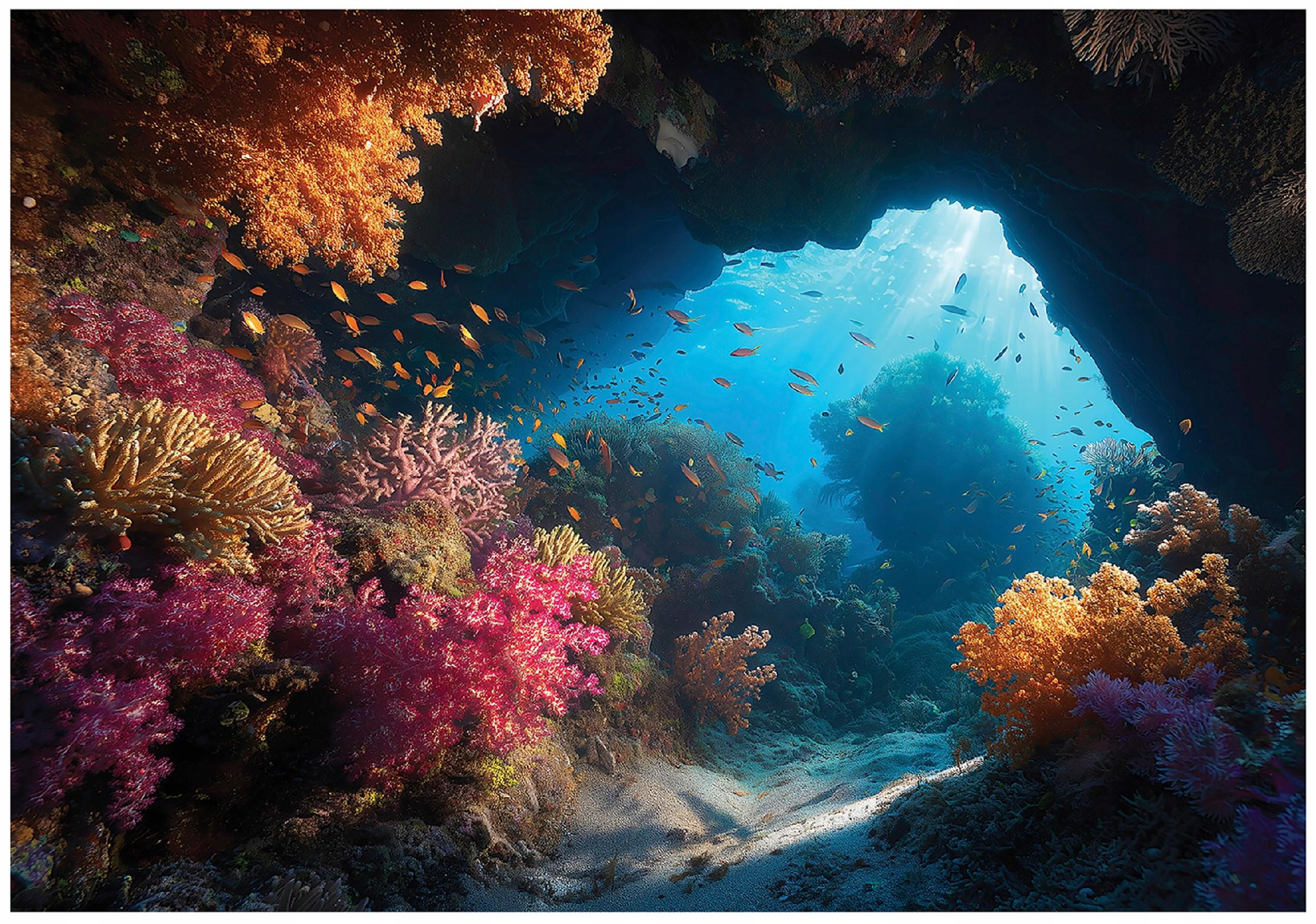 FOTOTAPETE Ozean Korallenriff Braun 300x210 cm - Multicolor, Papier (300/210cm) - Wallarena