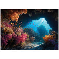 FOTOTAPETE Ozean Korallenriff Braun 300x210 cm - Multicolor, Papier (300/210cm) - Wallarena