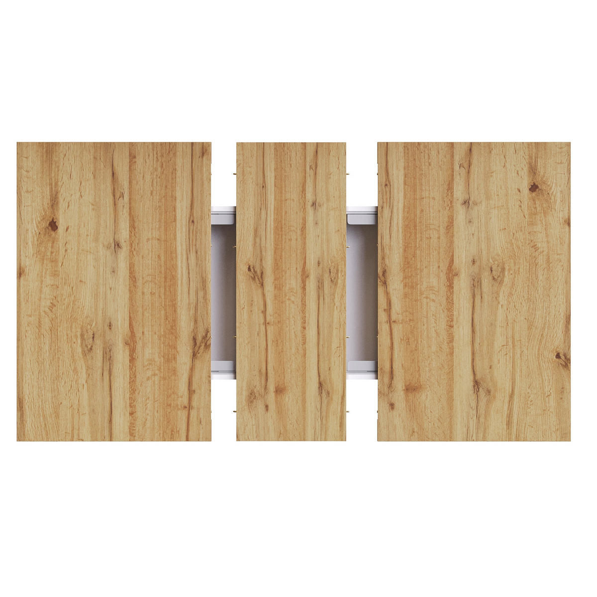 ESSTISCH 80/140/75 cm Weiß Natur aus MDF mit Stauraum und Auszug - Naturfarben, Holzwerkstoff (140/80/75cm) - OKWISH