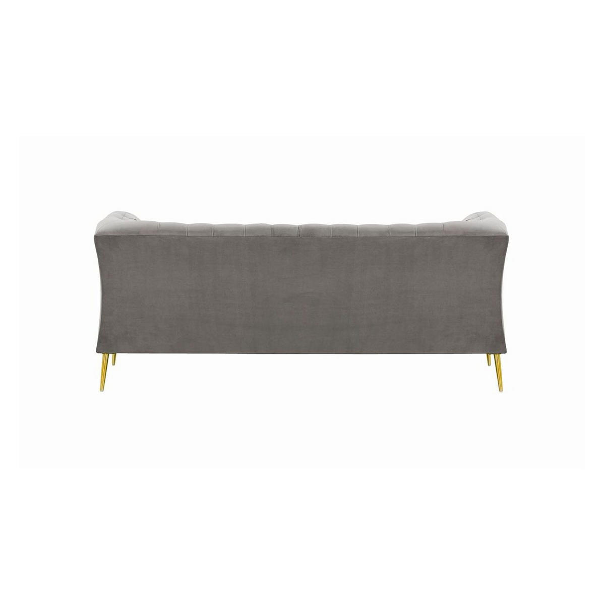 ZWEISITZER-SOFA Chesterfield Modern-Velluto 15 - Hellgrau, Holz/Textil (183/74/80cm)