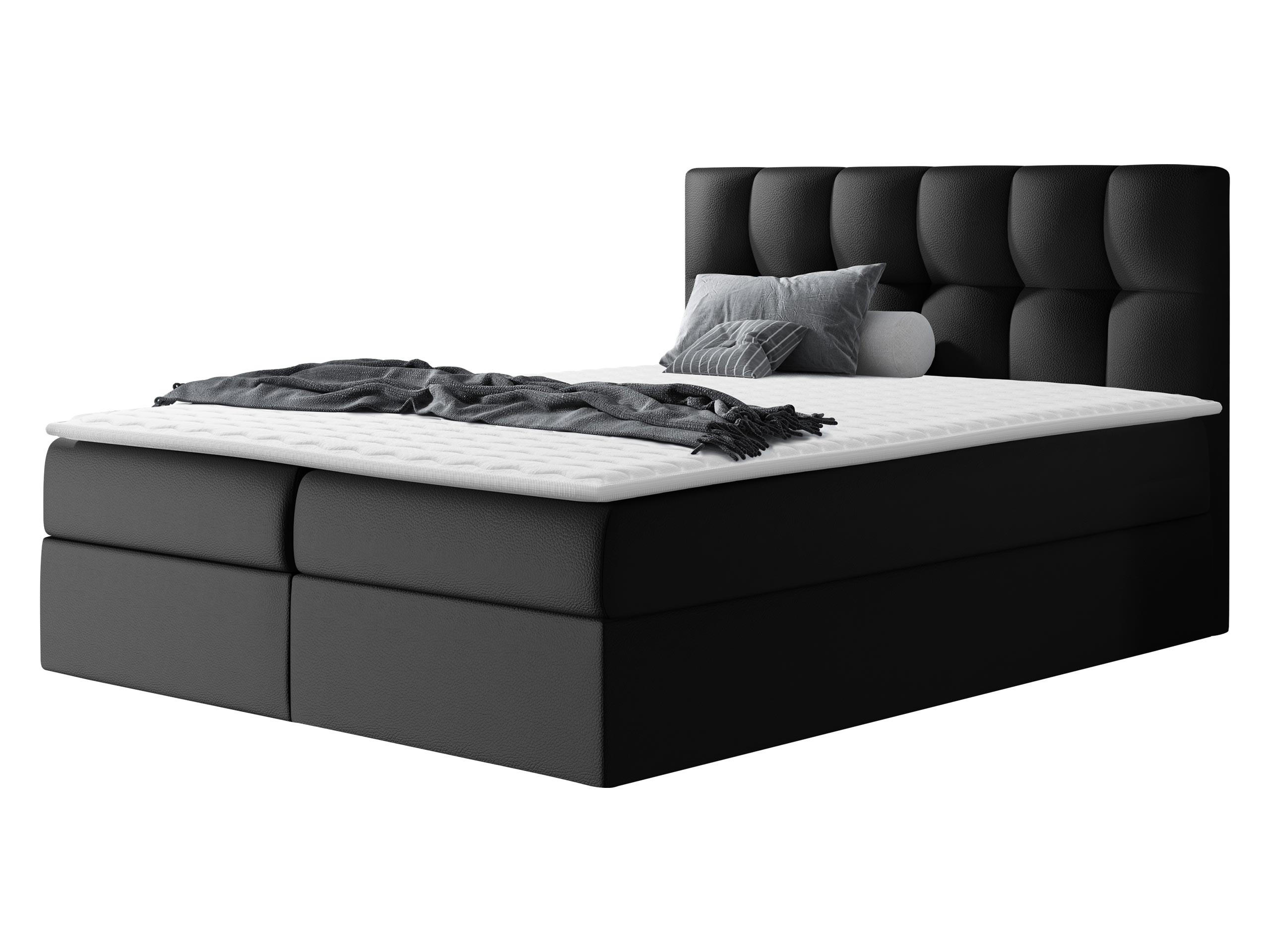 Mirjan24 Boxbett Schwarz Hochglanz 160x200 cm