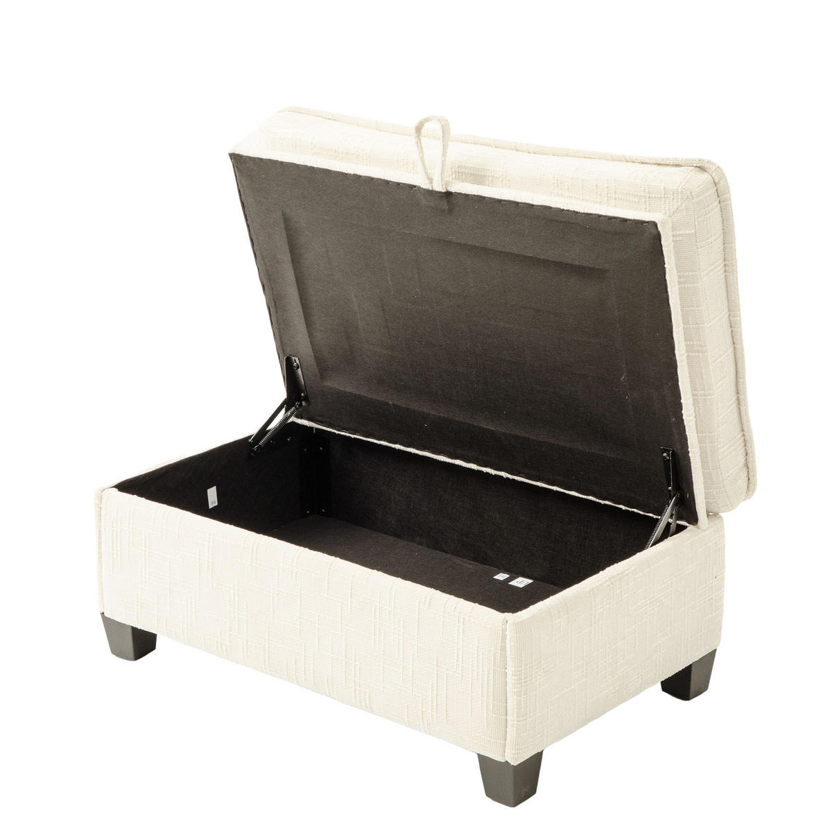 ECKSOFA mit USB-Anschluss und Hocker Chenille Beige 279/83/85 cm - Beige, Textil (279/83cm) - OKWISH