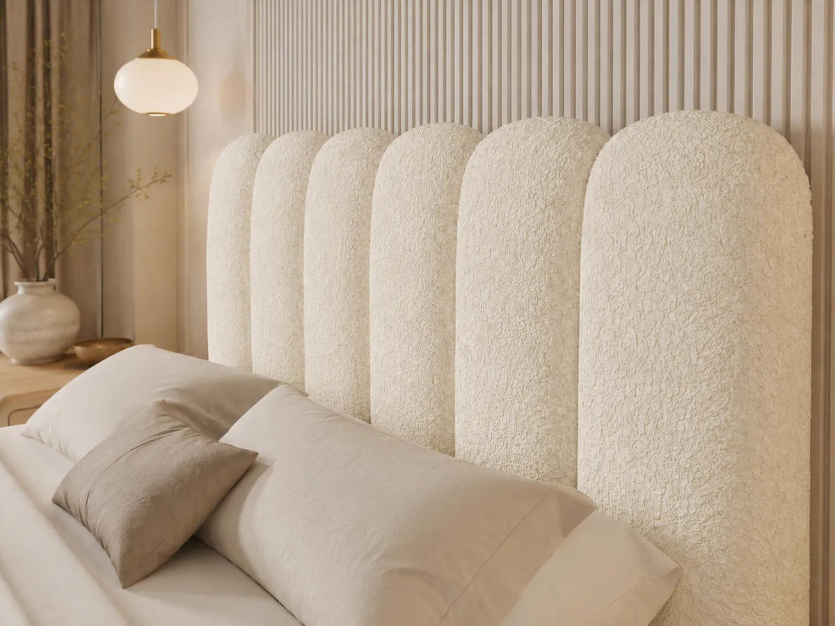 BOXBETT CUDDLE 140x200 cm in Beige, Bettkasten, Topper, Bouclé-Stoff - Beige, Holz/Textil (140/200cm) - EMLAR Home