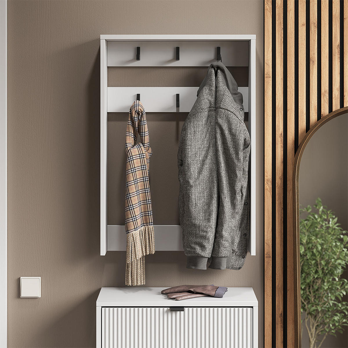 GARDEROBENAUFSATZ Eliza Weiß 60 x 85 cm - Weiß, Holzwerkstoff (60/85/12.1cm) - Vicco