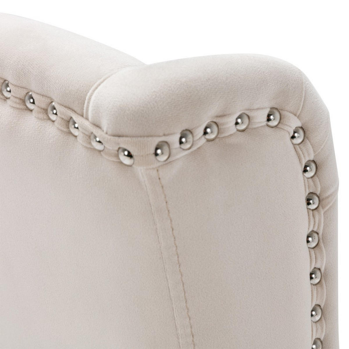 STUHL-SET 2 Stück in Beige Samt - Beige, Textil (45/100/61cm) - KOMHTOM