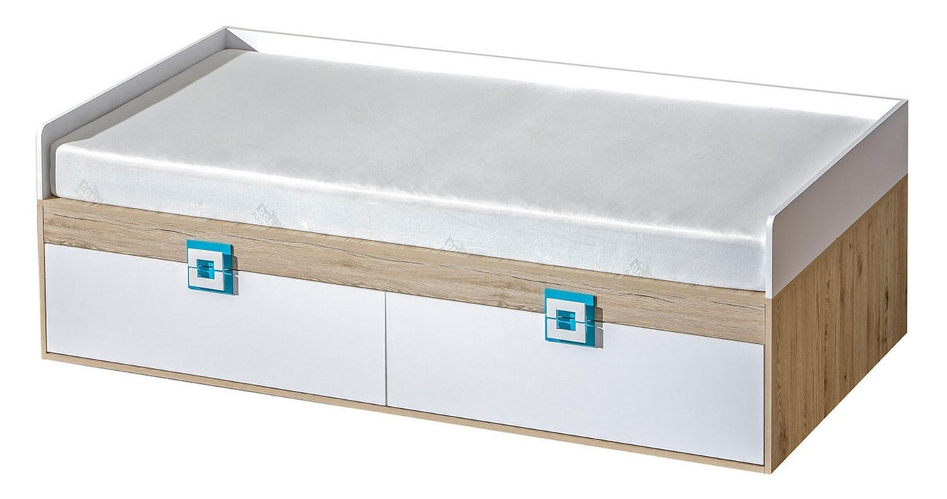 Feldmann-Wohnen Bett Braun, Türkis 90x200 cm