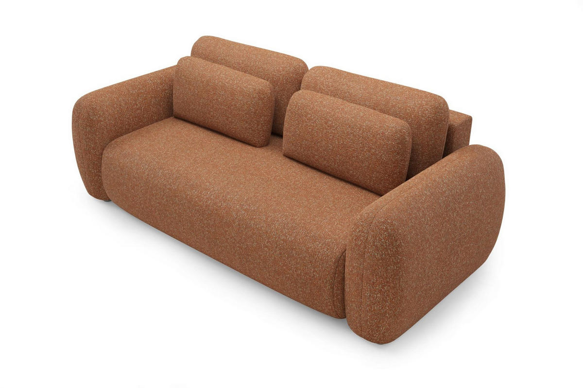 SCHLAFSOFA Gaston - Rotbraun, Holzwerkstoff/Textil (266/95/110cm) - Fun Möbel