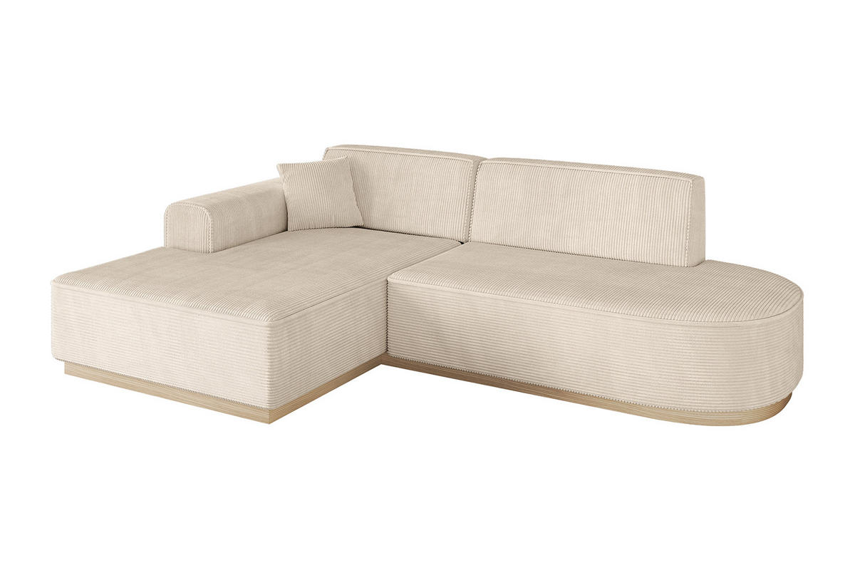 ECKSOFA Ottomane Links IREA-L1 - 232x165x80 cm Beige - Beige, Holzwerkstoff/Textil (232/165cm) - ALTDECOR