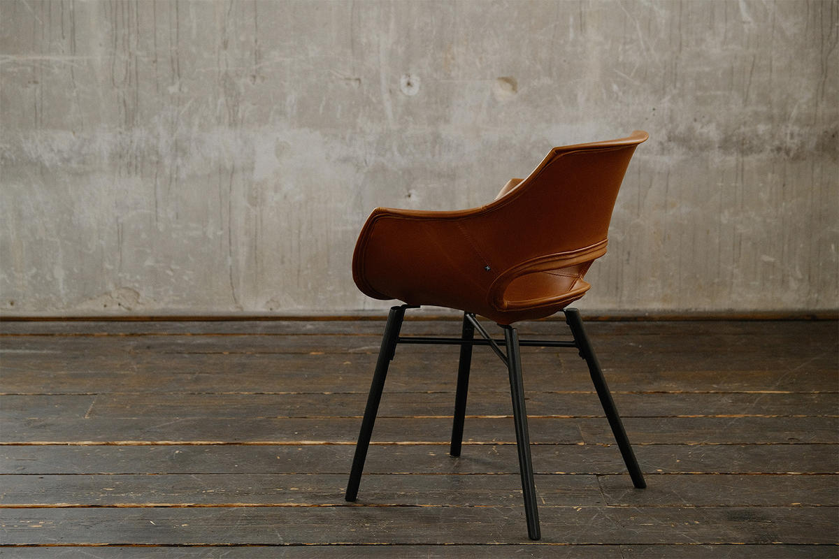 STUHL ZAJA Braun Kunstleder - Dunkelbraun/Braun, Leder (57/82/59cm) - KAWOLA