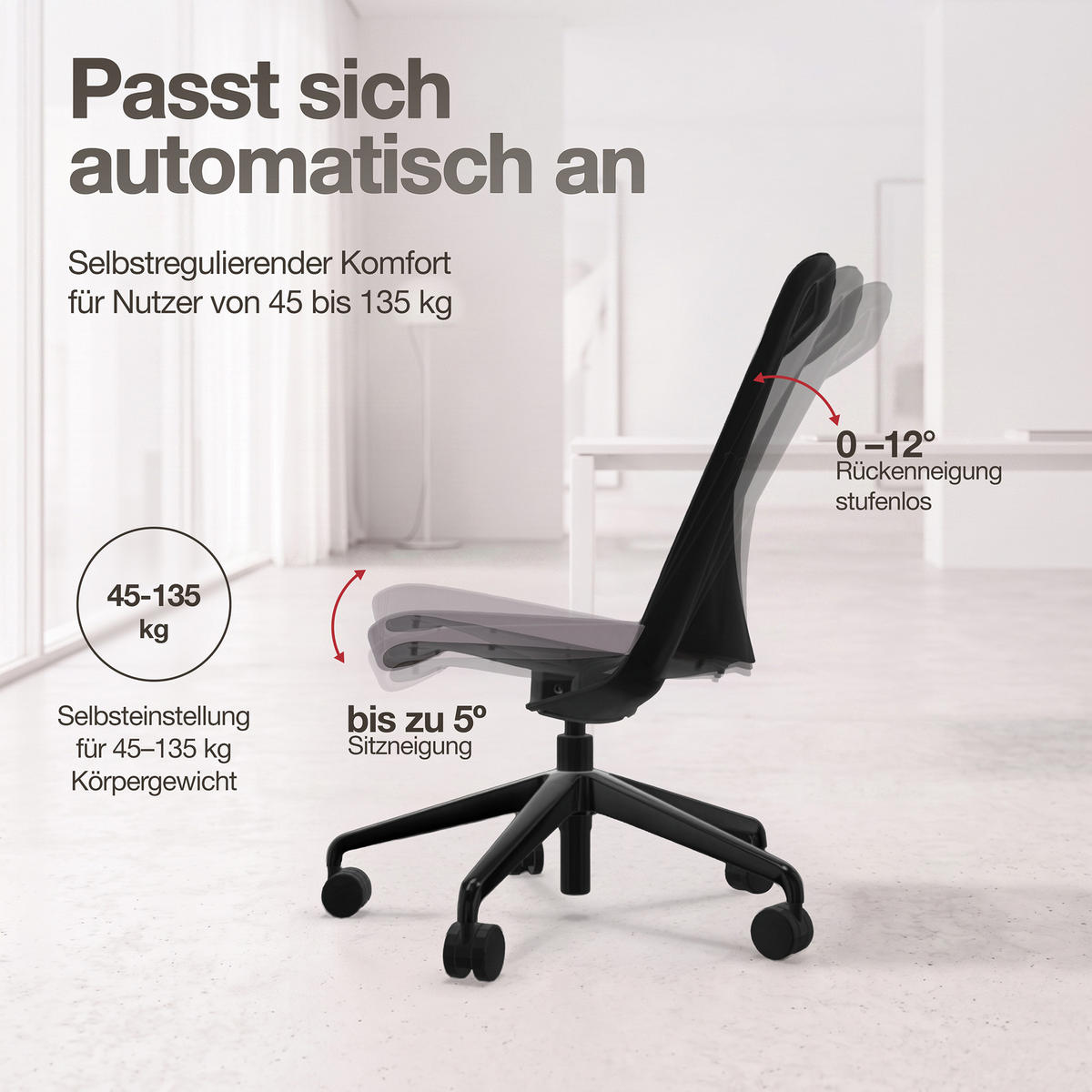 DREHSTUHL Bürostuhl Alassio / Hellgrau - Hellgrau, Textil (56/87/45cm) - ASSMANN