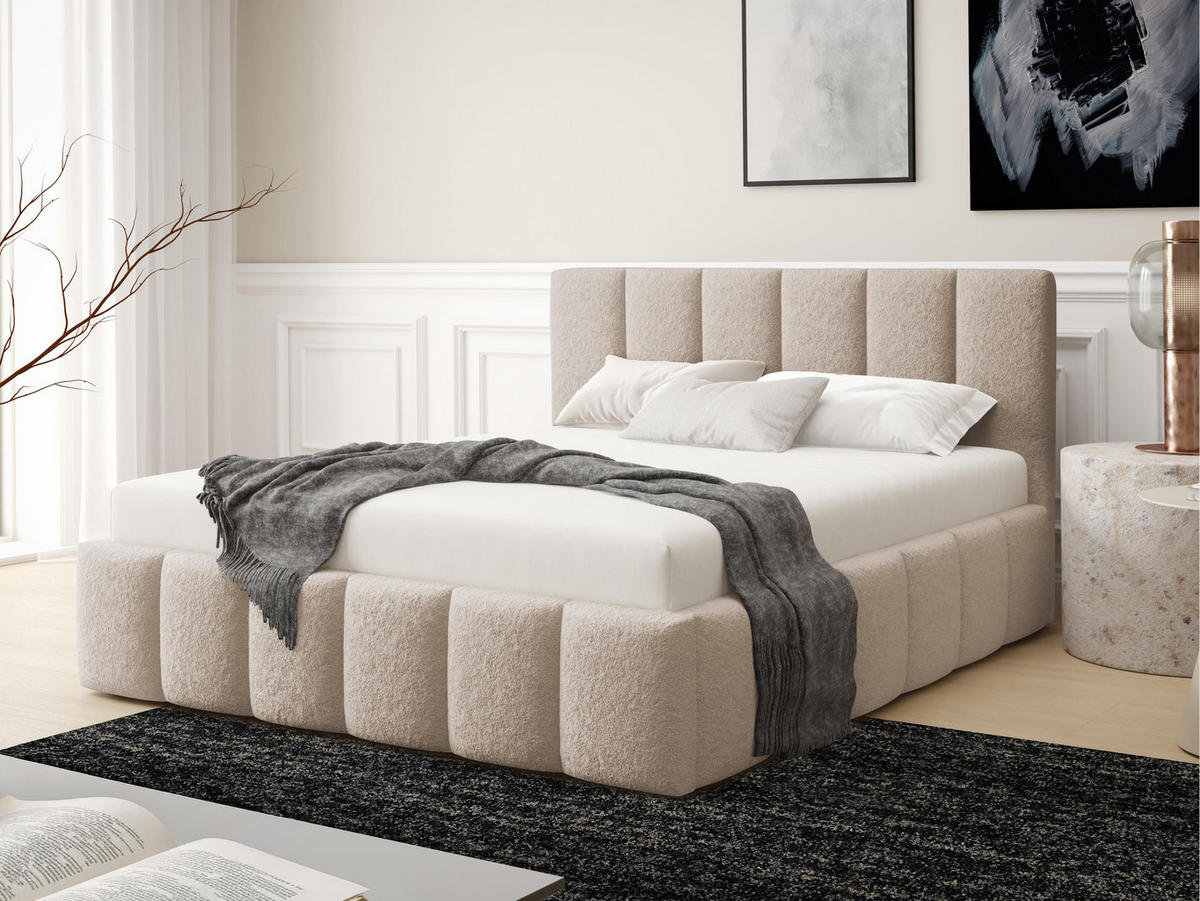 POLSTERBETT Lunaro - Beige, Holz/Textil (160/200cm) - MIRJAN24