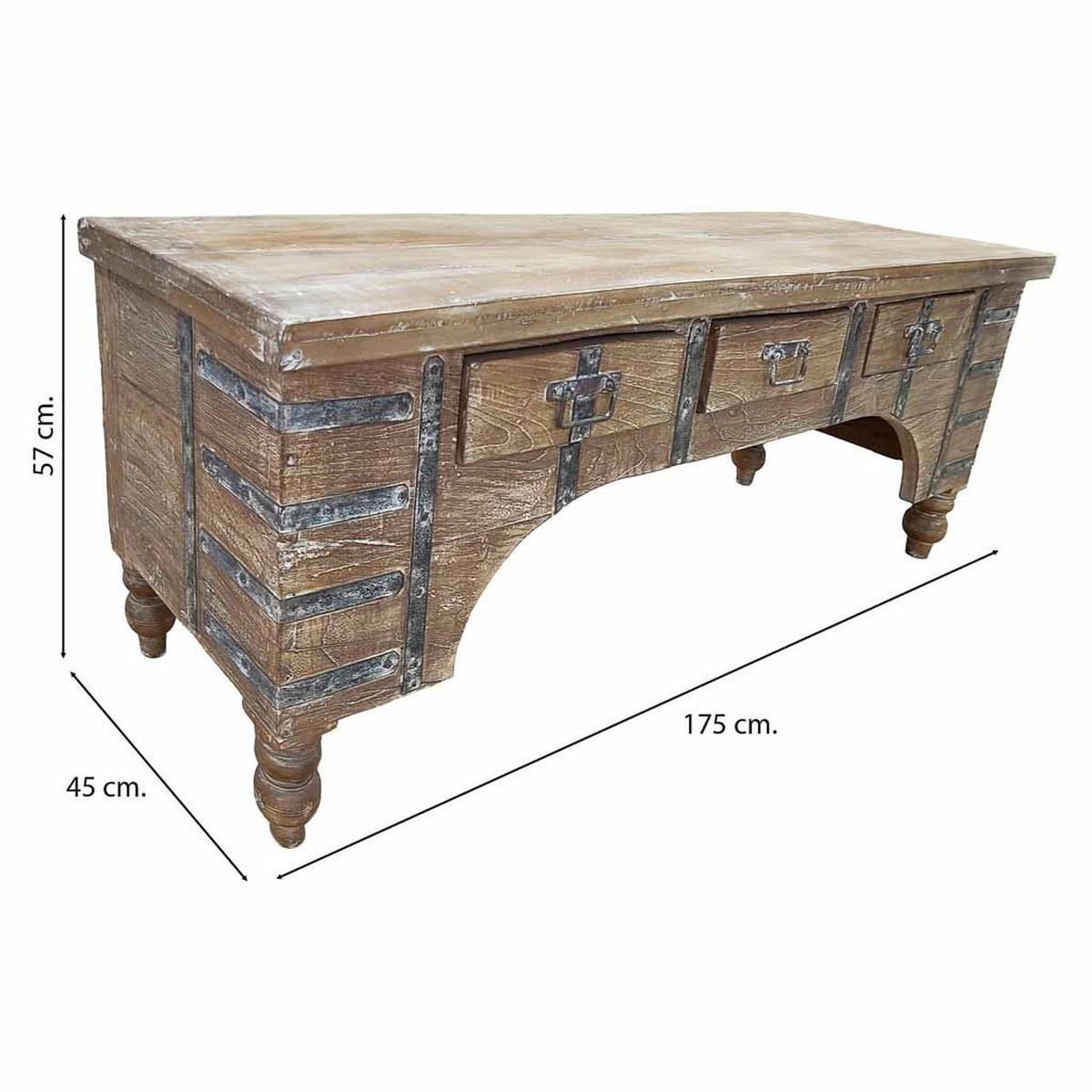TV-LOWBOARD aus Holz, 175x45x57cm - Braun, Holz (175/57/45cm) - Wanderlust