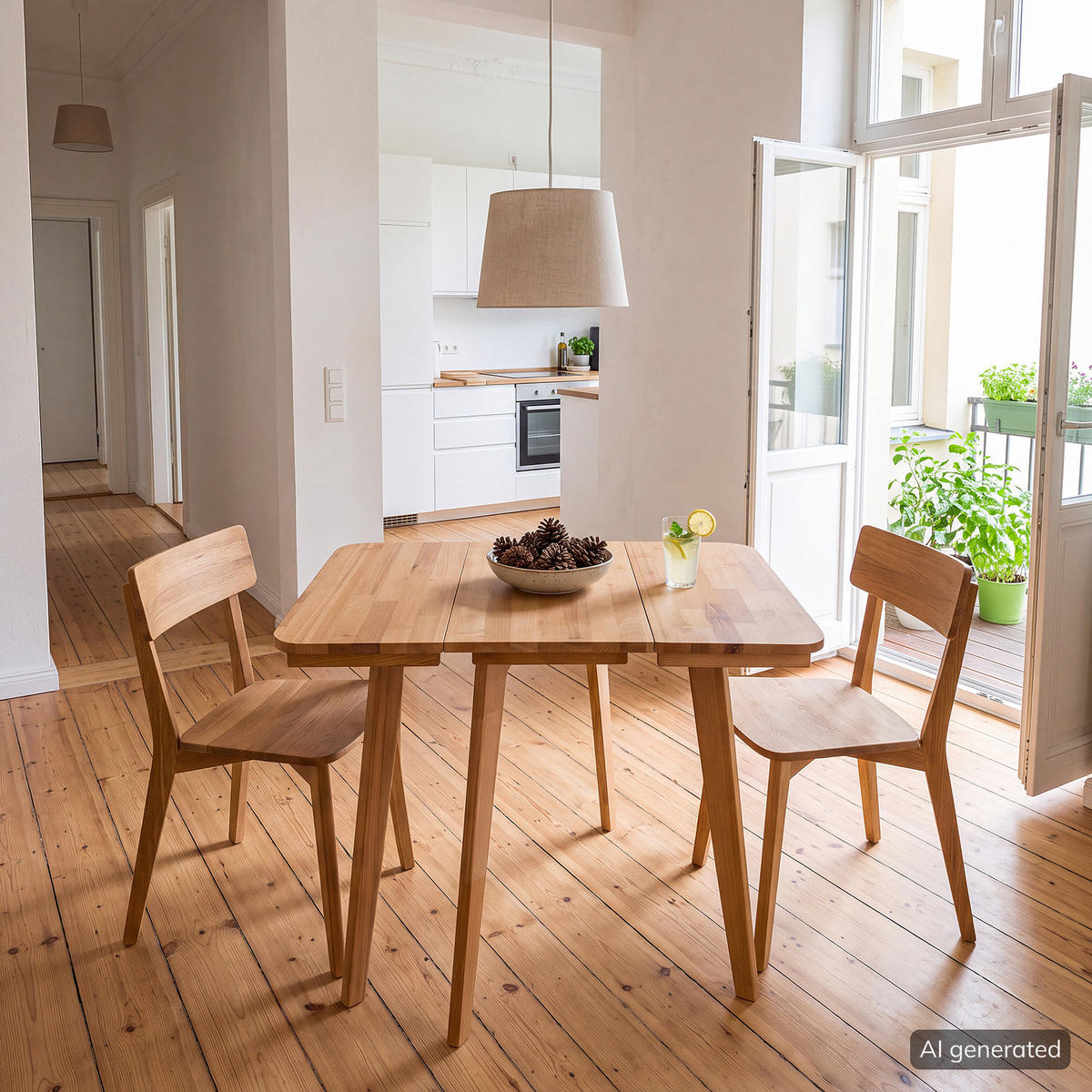 ESSTISCH - Buche massiv - Buchefarben, Holz (75/34/75cm) - home24