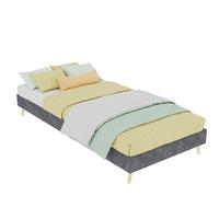 POSTEL 90/200 cm šedá z látky a kovu s pevnou konstrukcí - šedá, textil (90/200cm) - OKWISH