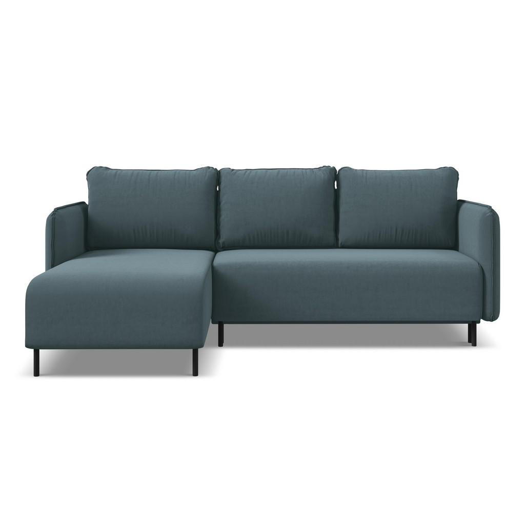 Thumbnail - Makamii Ecksofa, Petrol, Textil, 3-Sitzer, Füllung: Schaumstoff, L-Form, Ottomane links, 236x162 cm, Made in EU, Wohnzim...
