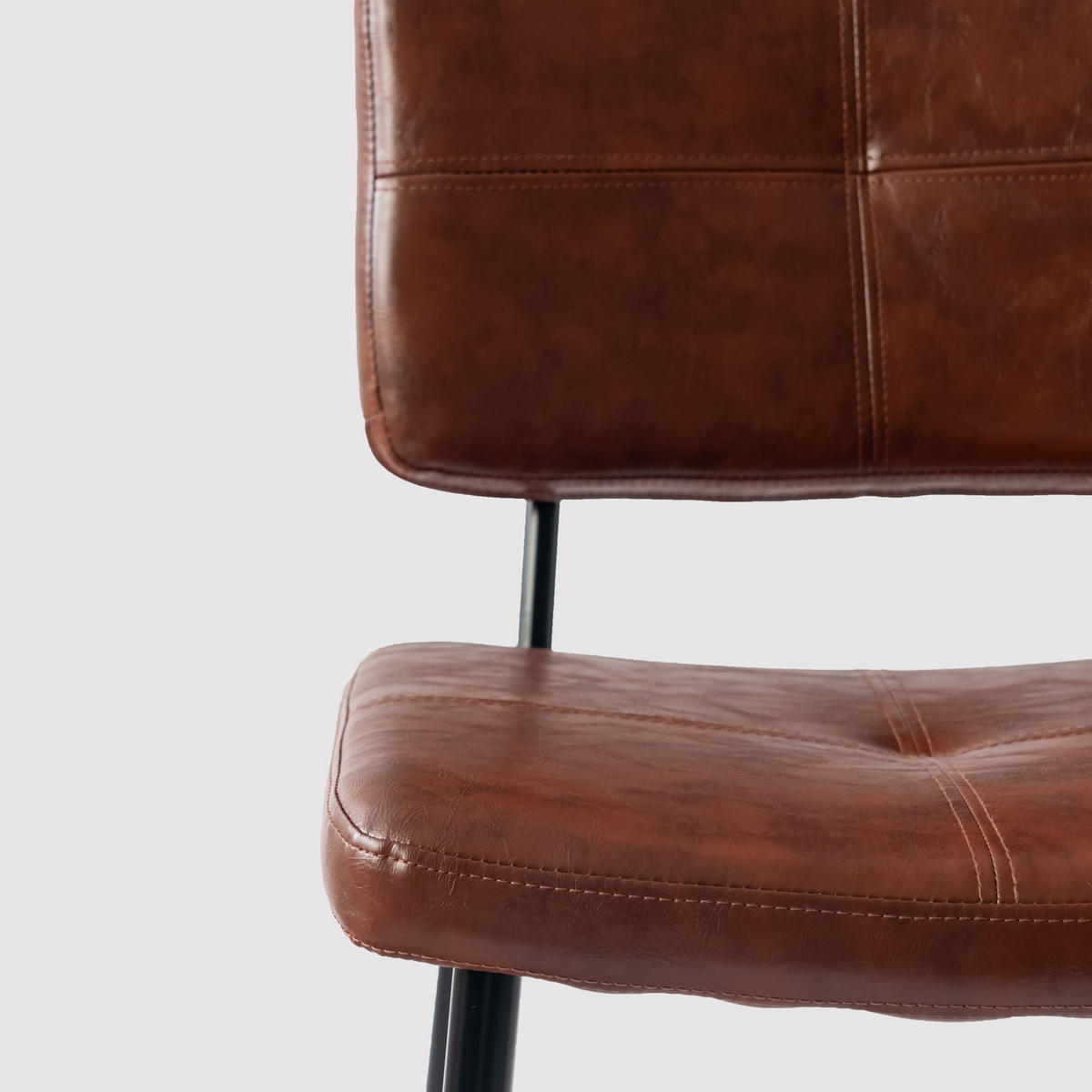 BARHOCKER-SET 4 Stück in Eisen Kunstleder - Braun, Metall (46.5/104/53cm) - Meubles Cosy