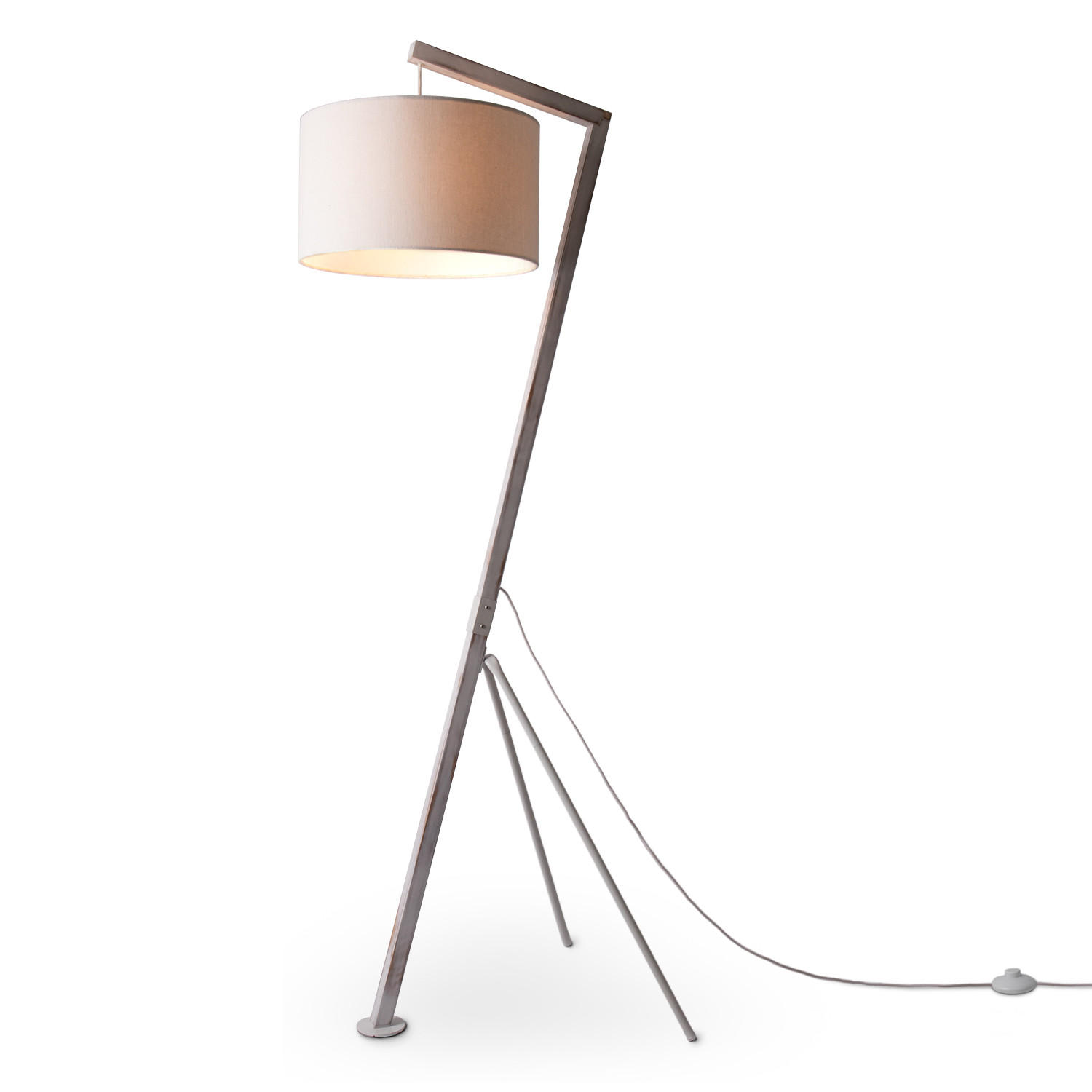 STEHLEUCHTE Gallow Fl Canvas - Weiß, Holz (50/49/160cm) - Paco Home