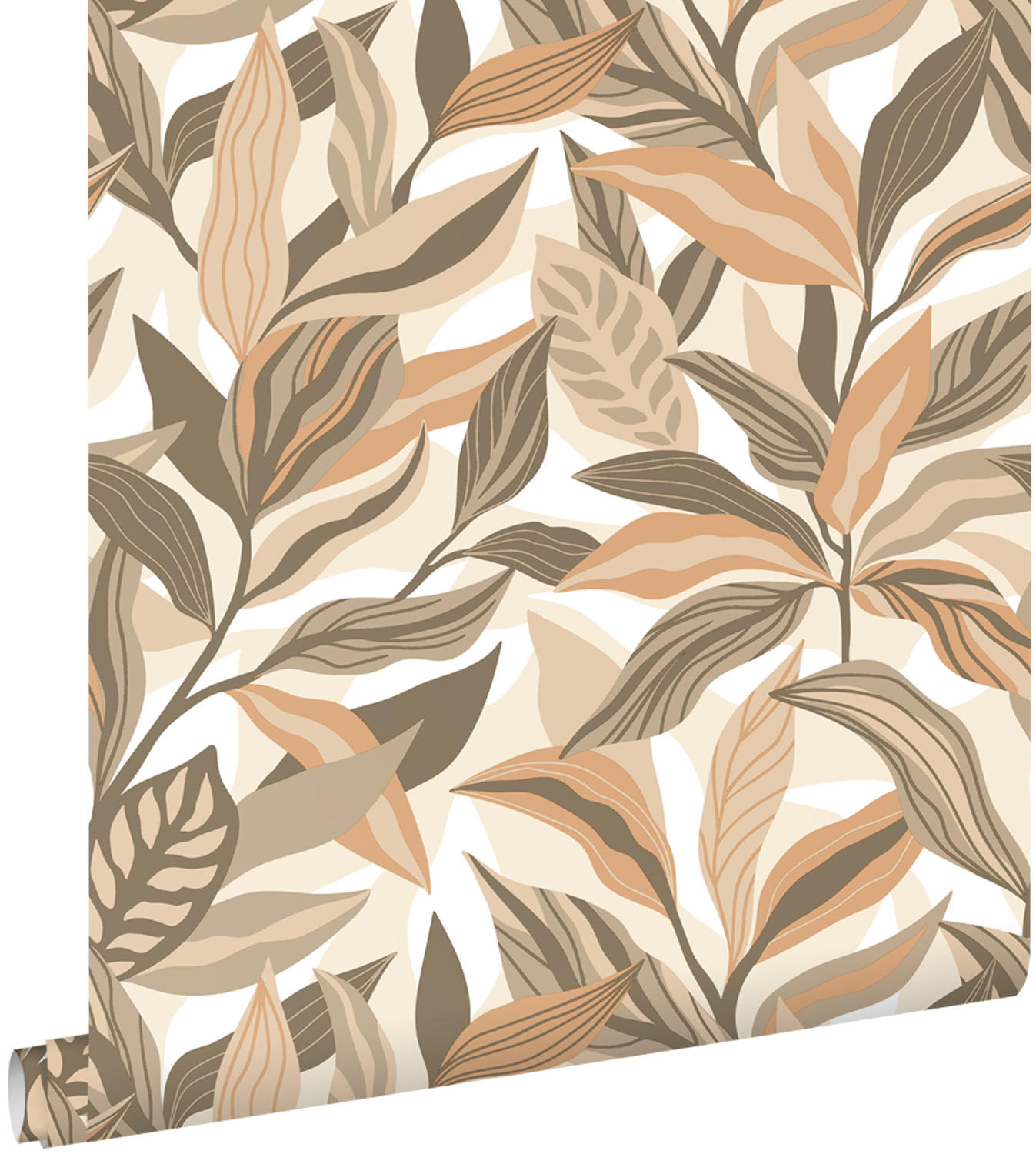 TAPETE tropische Blätter 50 x 900 cm - Braun, Papier (50/900cm) - ESTAhome