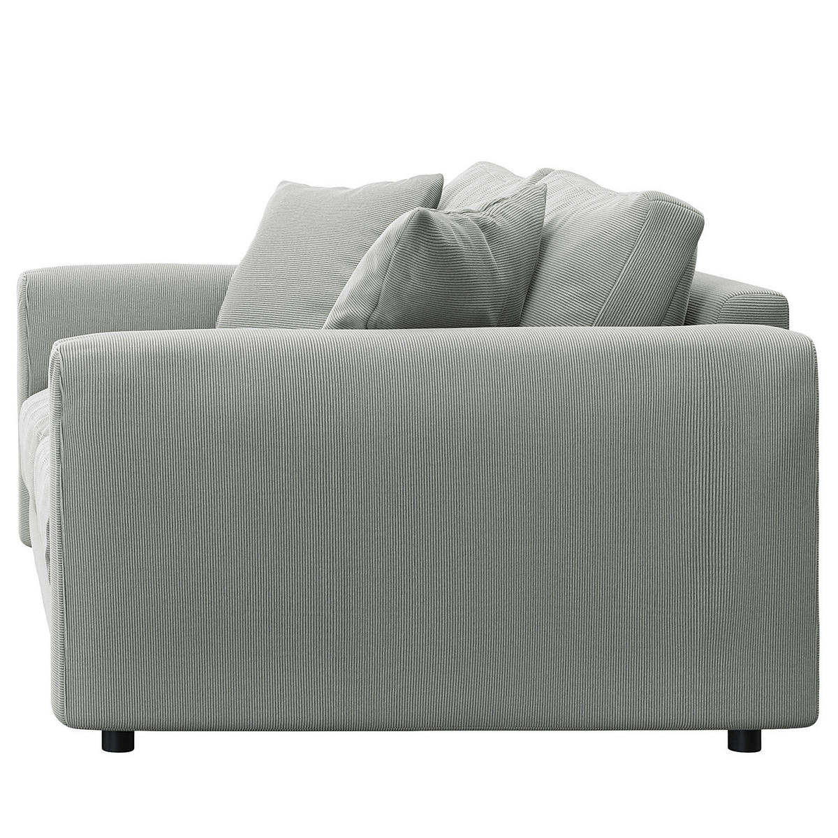 2,5-SITZER SOFA - Schwarz/Grau, Kunststoff/Textil (189/79/106cm) - home24