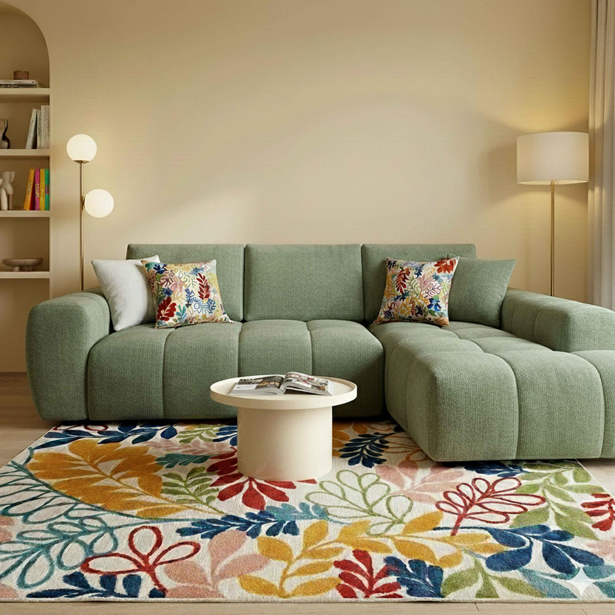 COUCHTISCH, Weiß - Weiß, Holzwerkstoff (50/50/30cm) - Oviala