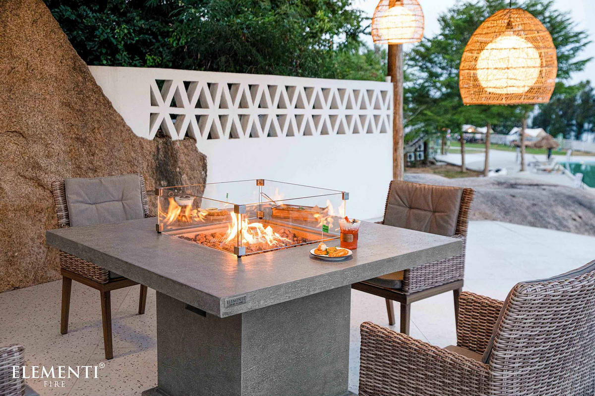 FEUERSTELLE Birmingham in Beton-Optik grau aus Faserbeton - Grau, Stein (127/90/127cm) - Elementi